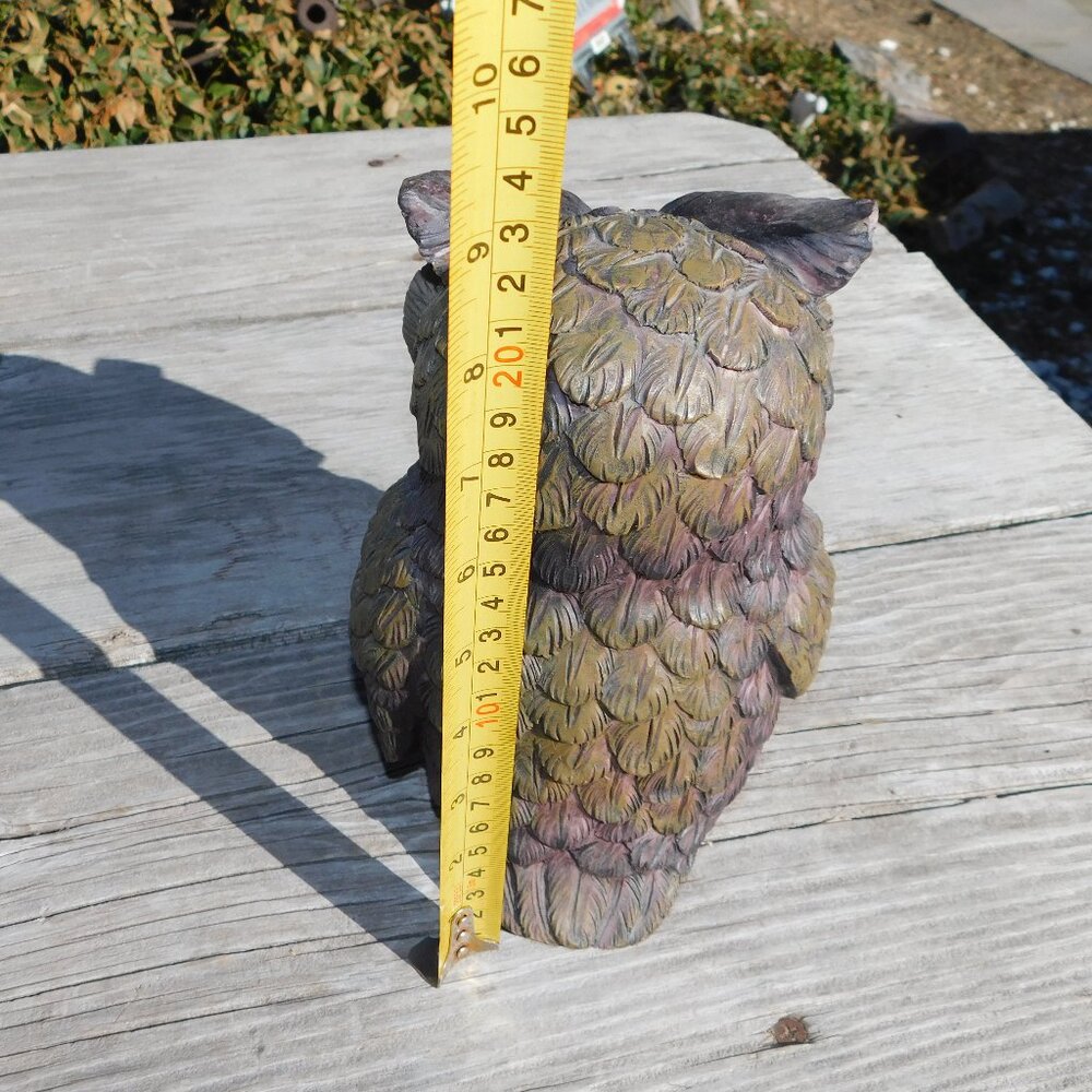 OWL 10 IN FIGURINE WOODSY RUSTIC DECOR * - Picture 2 of 10